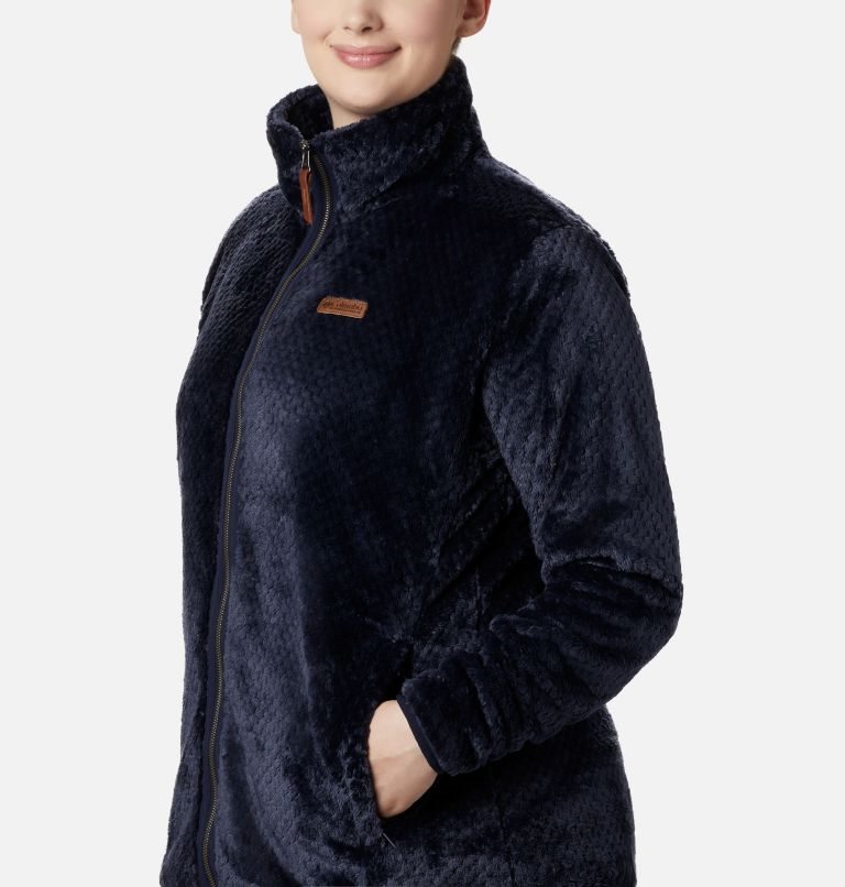 Women's Columbia Fireside II Plush Full Zip Fleece Jackets Navy | Plus Size CA-U01LA